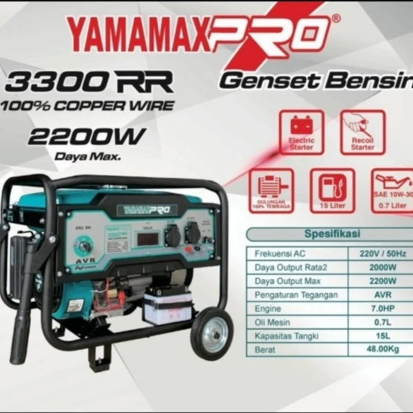 Genset Yamamax Pro 3300 RR 4 TAK Avr Rubicon Yamamax 2000 watt 3300RR