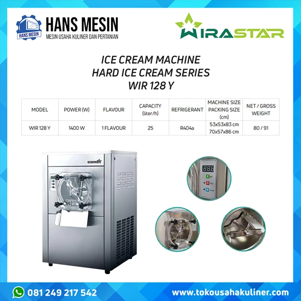 ICE CREAM MACHINE HARD ICE CREAM SERIES WIRASTAR WIR-128 Y 