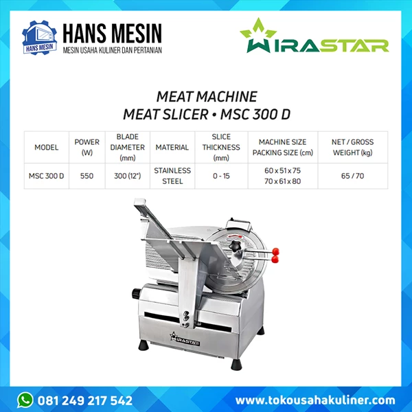 MEAT MACHINE MEAT SLICER MSC 300D WIRASTAR ALAT PEMOTONG DAGING