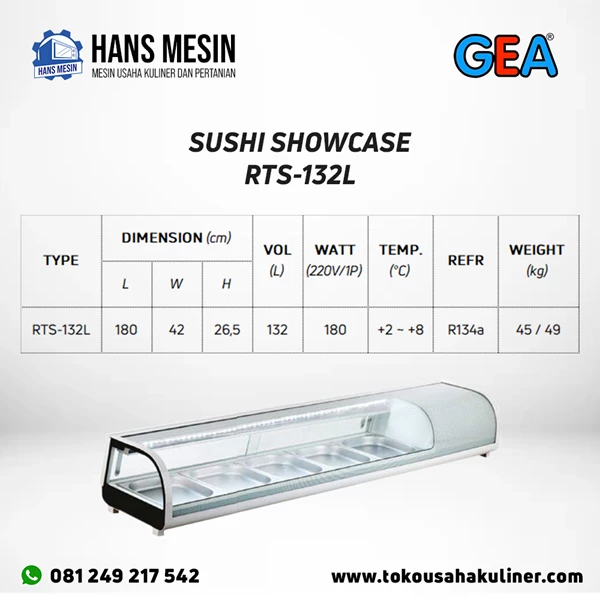SUSHI SHOWCASE RTS 132L GEA