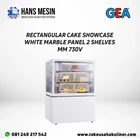 RECTANGULAR CAKE SHOWCASE WHITE MARBLE PANEL 2 SHELVES MM730V GEA 1