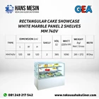 RECTANGULAR CAKE SHOWCASE WHITE MARBLE PANEL 2 SHELVES MM740V GEA 2