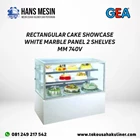 RECTANGULAR CAKE SHOWCASE WHITE MARBLE PANEL 2 SHELVES MM740V GEA 1