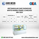 RECTANGULAR CAKE SHOWCASE WHITE MARBLE PANEL 2 SHELVES MM750V GEA 2
