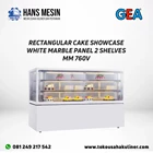 RECTANGULAR CAKE SHOWCASE WHITE MARBLE PANEL 2 SHELVES MM760V GEA 1