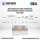 RECTANGULAR CAKE SHOWCASE WHITE MARBLE PANEL 2 SHELVES MM760V GEA 2