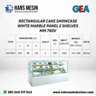 RECTANGULAR CAKE SHOWCASE WHITE MARBLE PANEL 2 SHELVES MM780V GEA 2