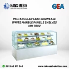 RECTANGULAR CAKE SHOWCASE WHITE MARBLE PANEL 2 SHELVES MM780V GEA 1