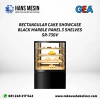 RECTANGULAR CAKE SHOWCASE BLACK MARBLE PANEL 3 SHELVES SR-730V GEA