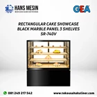 RECTANGULAR CAKE SHOWCASE BLACK MARBLE PANEL 3 SHELVES SR-740V GEA 1