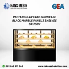 RECTANGULAR CAKE SHOWCASE BLACK MARBLE PANEL 3 SHELVES SR-750V GEA 1