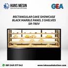 RECTANGULAR CAKE SHOWCASE BLACK MARBLE PANEL 3 SHELVES SR-780V GEA 1