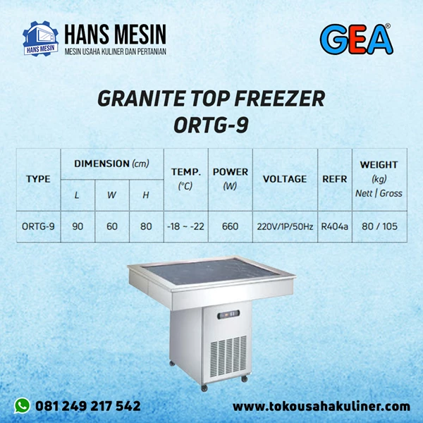 GRANITE TOP FREEZER ORTG-9 GEA