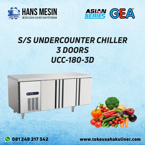 S/S UNDERCOUNTER CHILLER 3 DOORS UCC-180-3D GEA