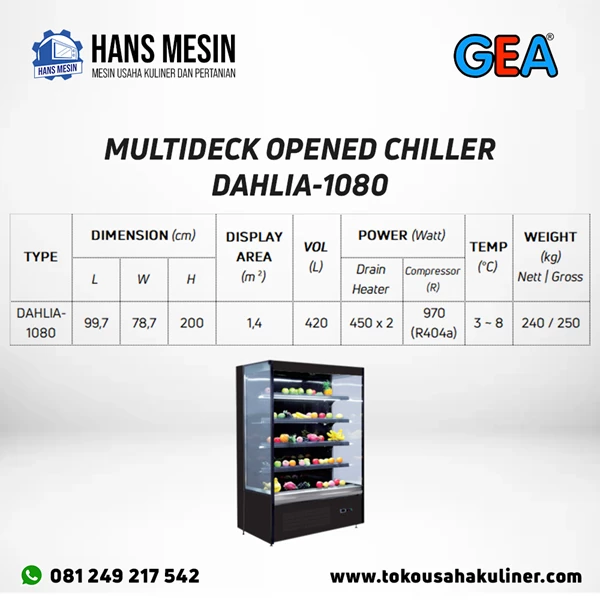 MULTIDECK OPENED CHILLER DAHLIA-1080 GEA