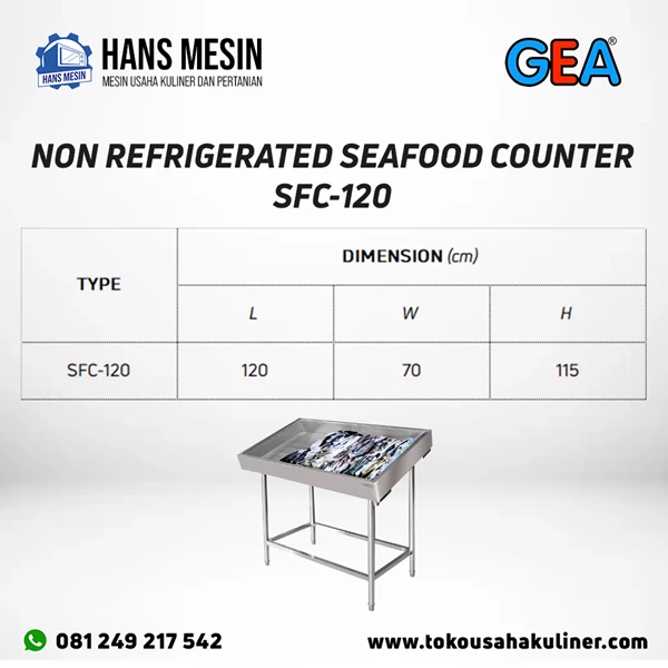 NON REFRIGERATED SEAFOOD COUNTER SFC-120 GEA