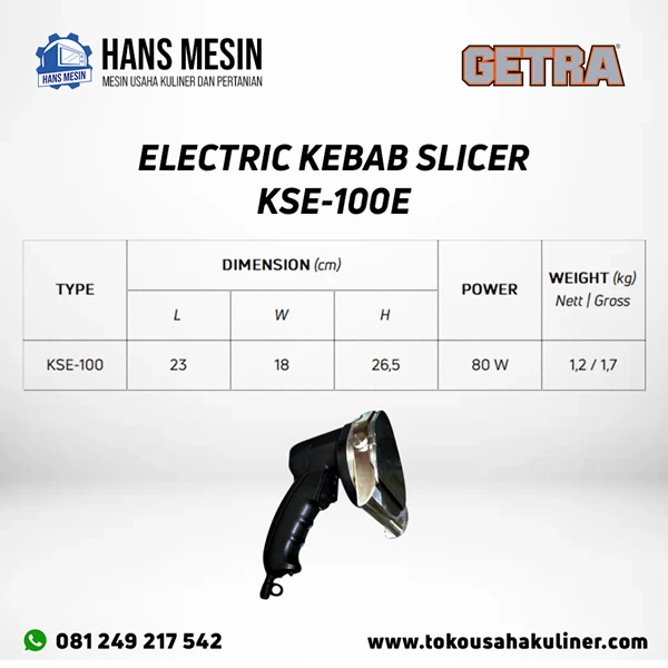 ELECTRIC KEBAB SLICER KSE-100E GETRA