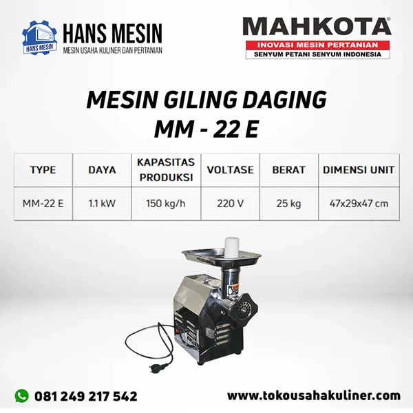 MESIN GILING DAGING MAHKOTA MM-22E