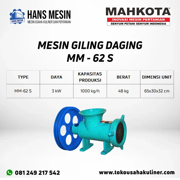  MESIN GILING DAGING MAHKOTA MM-62S