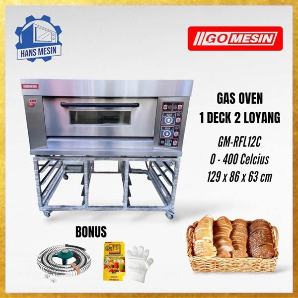 GAS OVEN 1 DECK 2 LOYANG GOMESIN GM-RFL12C(OVEN ONLY)