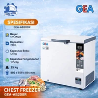 CHEST FREEZER GEA AB208R BOX PENDINGIN 210 LITER