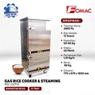Mesin Penanak Nasi 12 Tray FOMAC RSC-GZF12 Gas Rice Steamer 2