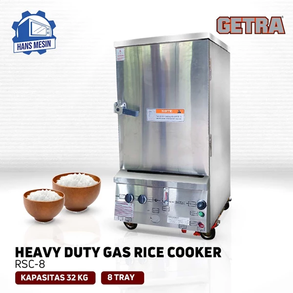 Heavy Duty Gas Rice Cooker GETRA RSC8 Penanak Nasi