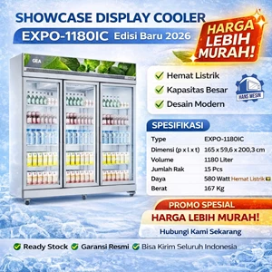 Showcase Display Cooler 1180 Liter GEA EXPO-1180 IC-WHITE