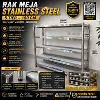 Rak Dapur Full Stainless 5 Susun Solid costum pgs/Rak Barang