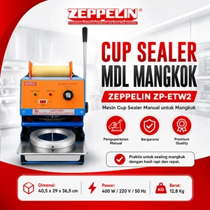 ZEPPELIN Cup Sealer ET-W2 Otomatis Mencegah Tumpahan Stainless Steel