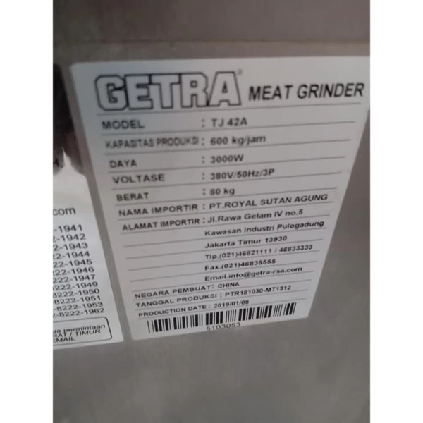 ELECTRIC Meat grinder GETRA TJ 42A