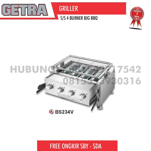 GETRA BS234V smokeless stainless roaster 4 BURNER