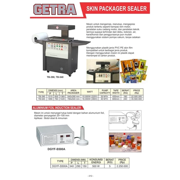 Induction sealer machine mesin segel atau perekat botol aluminium GETRA DGYF S500