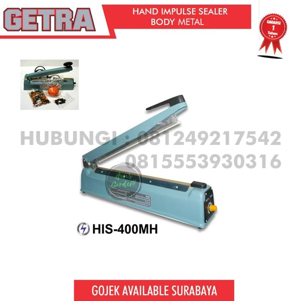  Hand impulse hand sealer plastic sealing press GETRA HIS 400 MH