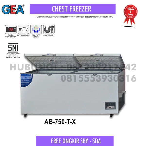 Kulkas Chest freezer 715 Liter GEA AB 750 TX ( -15 sd - 26 C )
