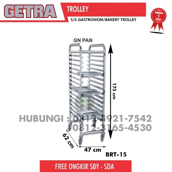 TROLLEY BAKERY STAINLESS GETRA BPT-15