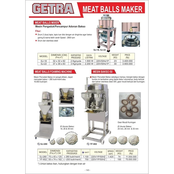  Meatball Mixer SJ 22 Getra
