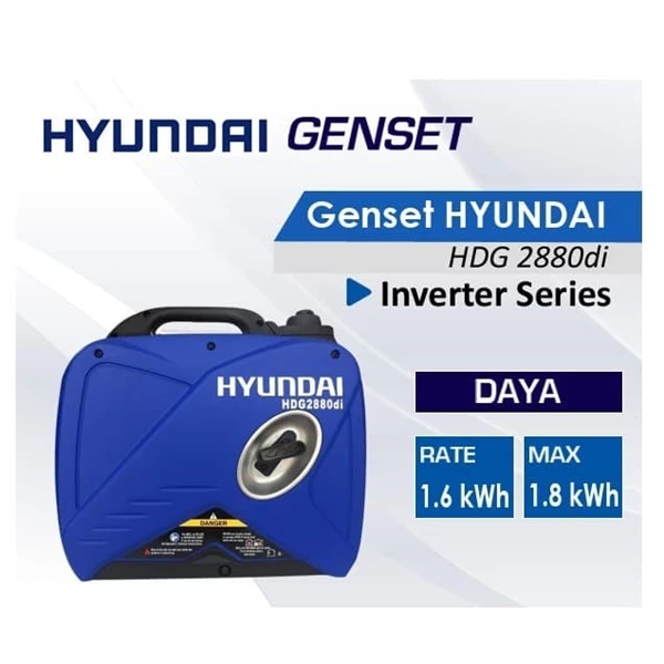 2000 watt Hyundai Portable inverter generator HDG 2880