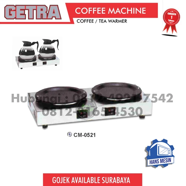 Electric Stove Coffee Heating Tea Coffee Warmer Plus 2 Decanter Getra CM 0521