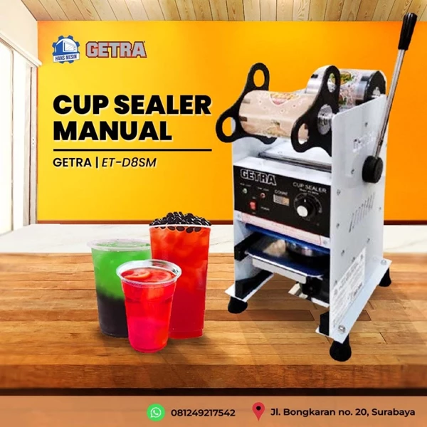 Getra ET D8SM cup sealer + digital counter and LID plastic
