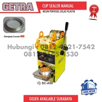 Getra SC A90 semi-maual cup sealer + digital counter and LID plastic