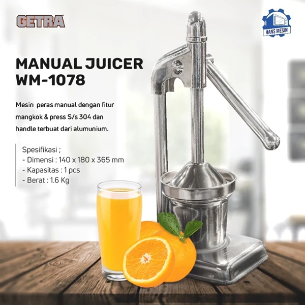  GETRA WM1078 . stainless manual orange juicer machine