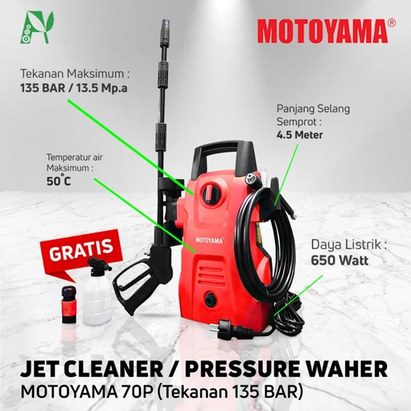 Jet Cleaner / Pressure Washer Motoyama 70P Tekanan 135 Bar